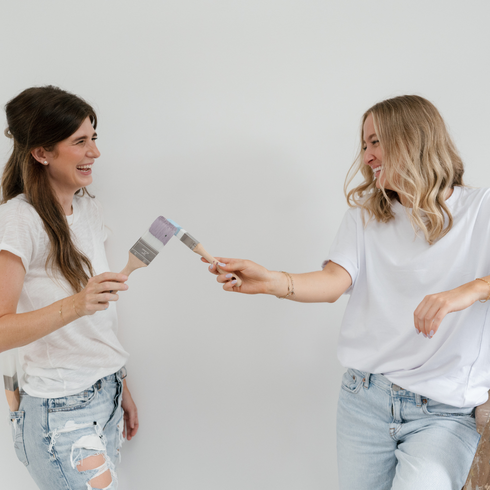 lifestyle photo of brushes cheers-ing