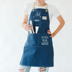 Load image into Gallery viewer, Refinish, Relax, Repeat Canvas Apron
