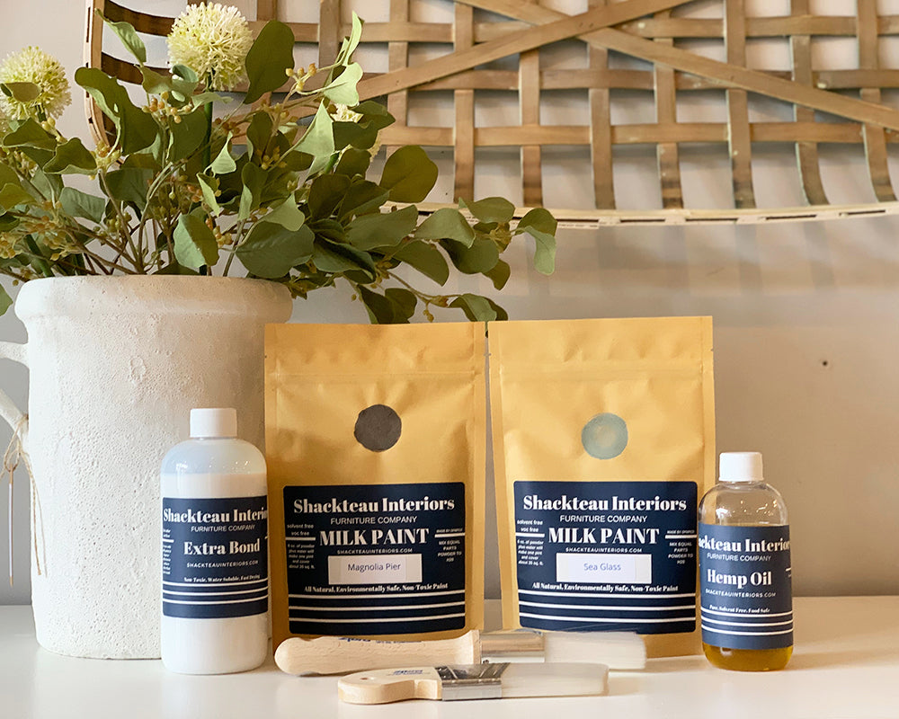 Shackteau Interiors Milk Paint x Zibra Paintbrushes Bundle