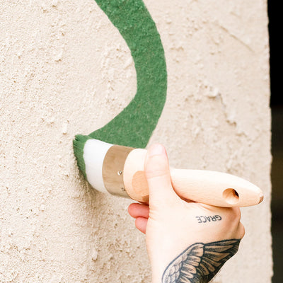 Oval and Wax Paintbrush