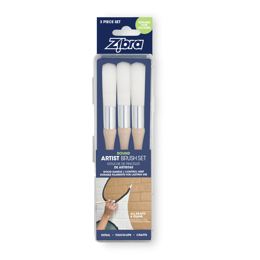 Artist Brush Set of 3 - 1/2" Round Brushes