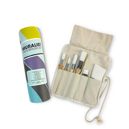 Muralist Paintbrush Kit - the BEST 6 Brushes for Murals - Zibra