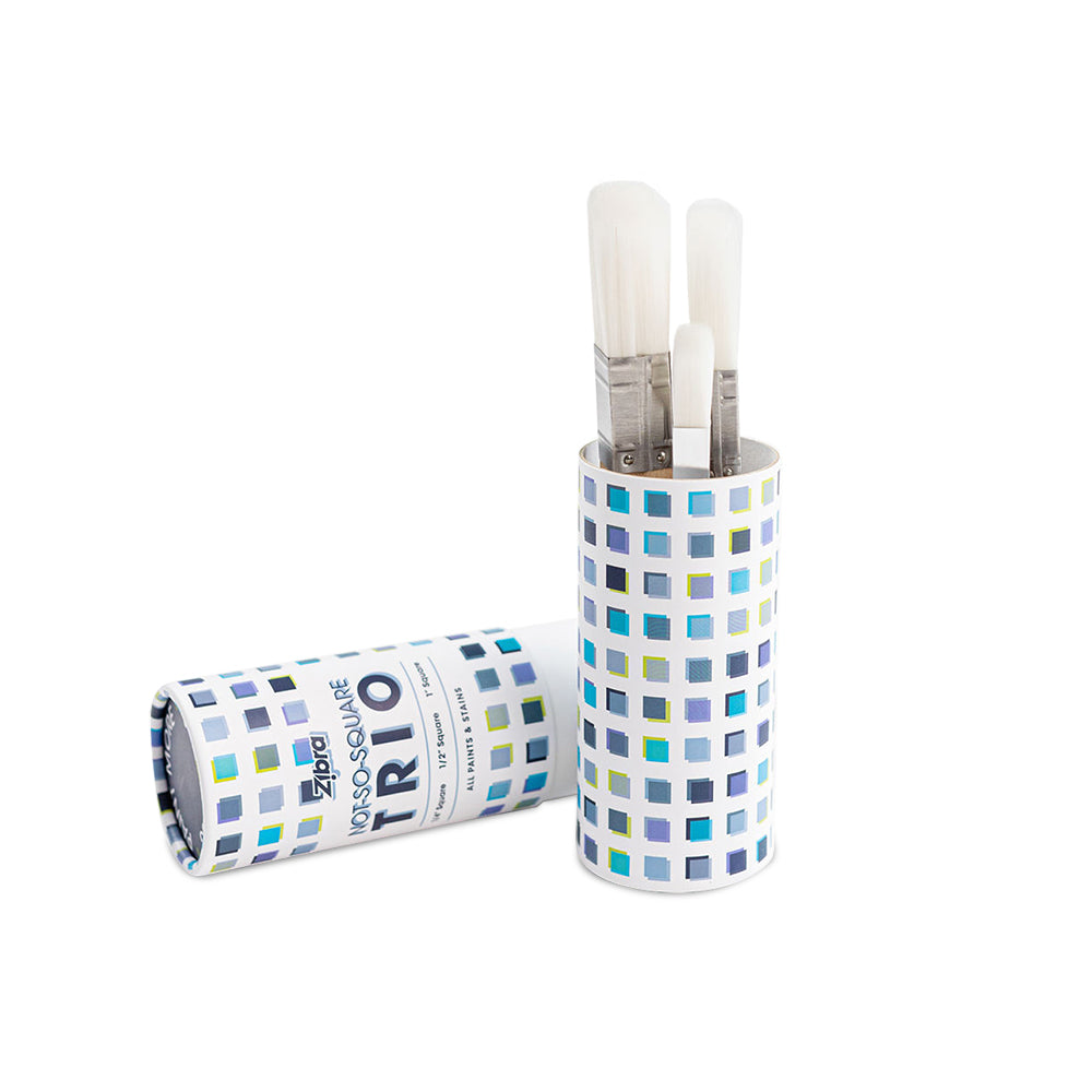 Not-So-Square Paintbrush Trio - Square Paint Brush Set | Zibra