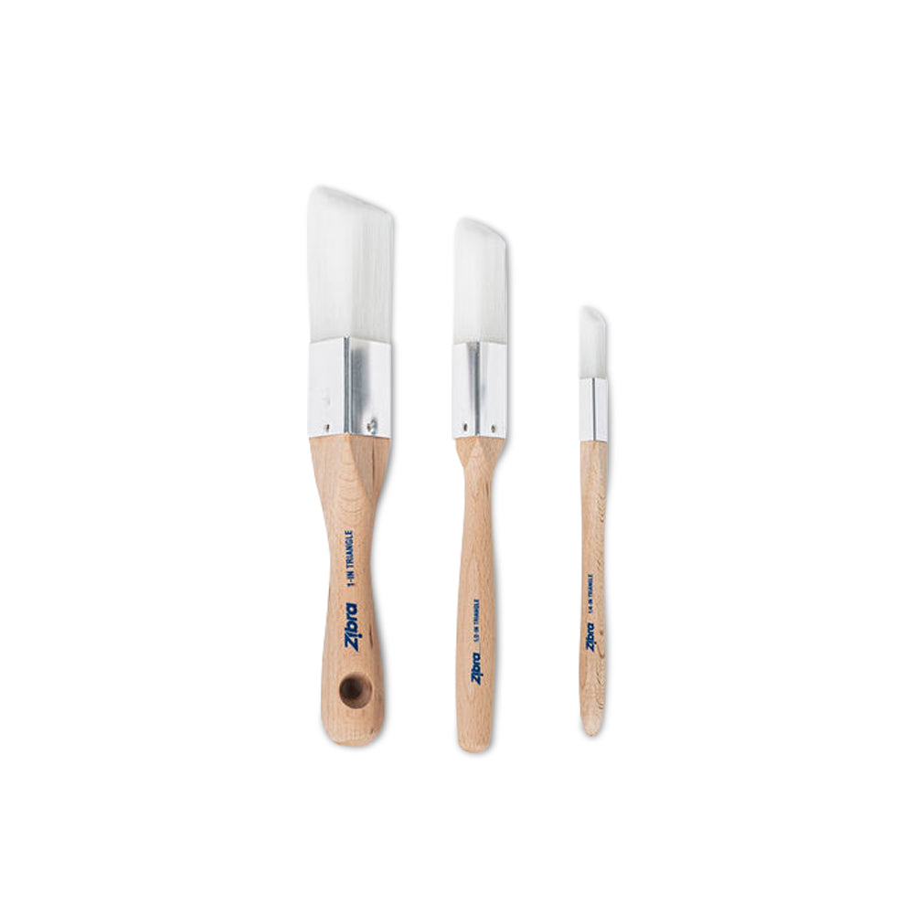 Trifecta - Triangle Paintbrush - 3 Piece Paint Brush Set | Zibra