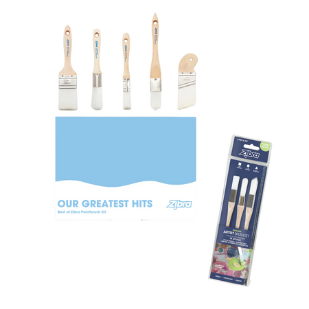 Best of Zibra Paintbrush Kit-5 Piece & Artist Paint Brush Set Bundle