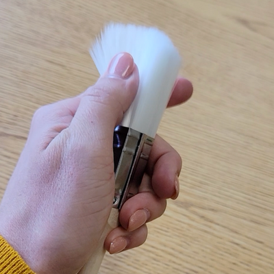 white paint brush bristles