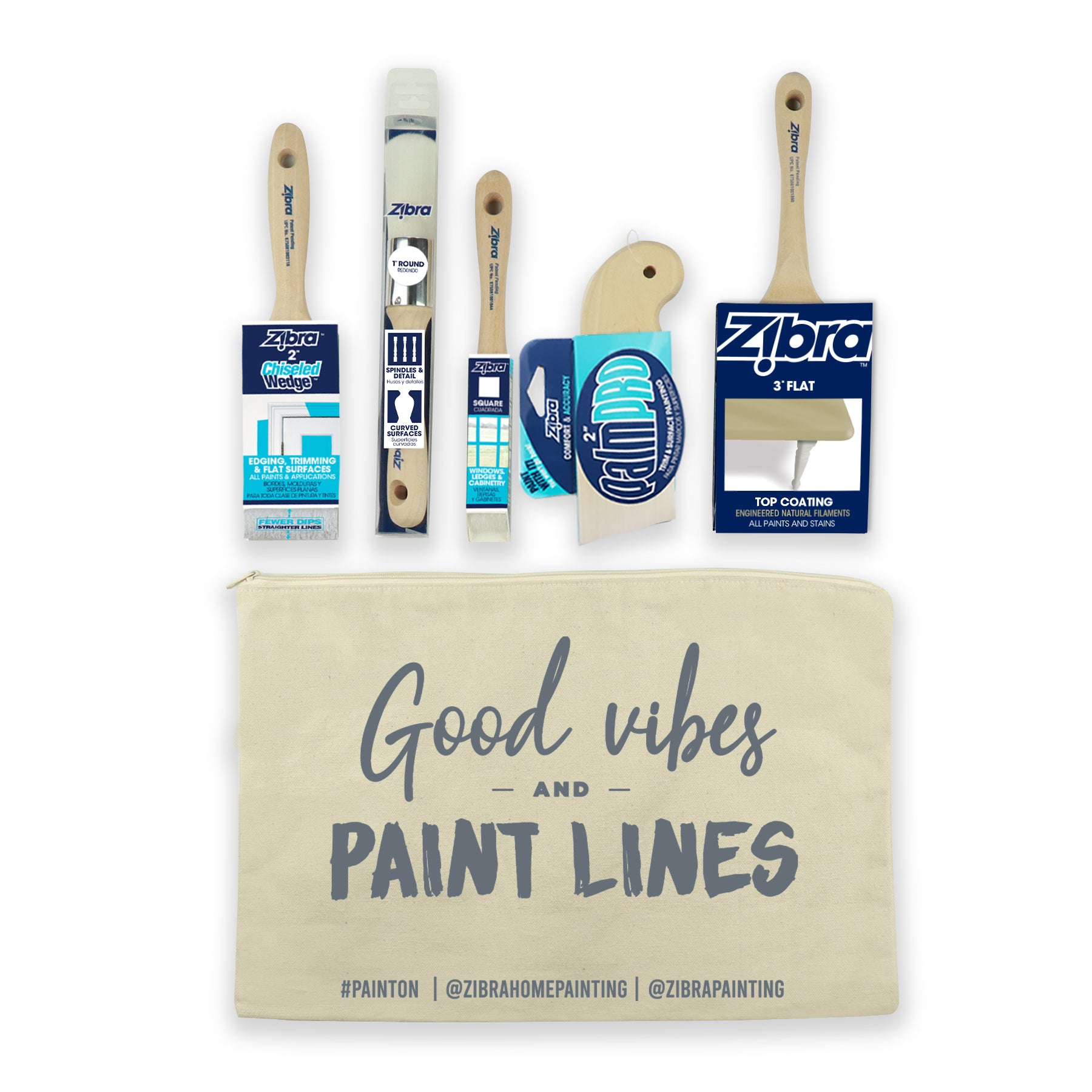 Best of Zibra w Top Coat Paintbrush Kit-5 piece