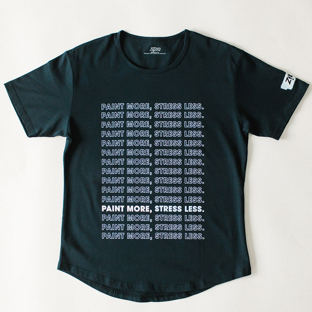 Paint More, Stress Less - Navy Tee
