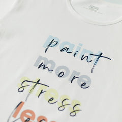Load image into Gallery viewer, Paint More, Stress Less - White Tee