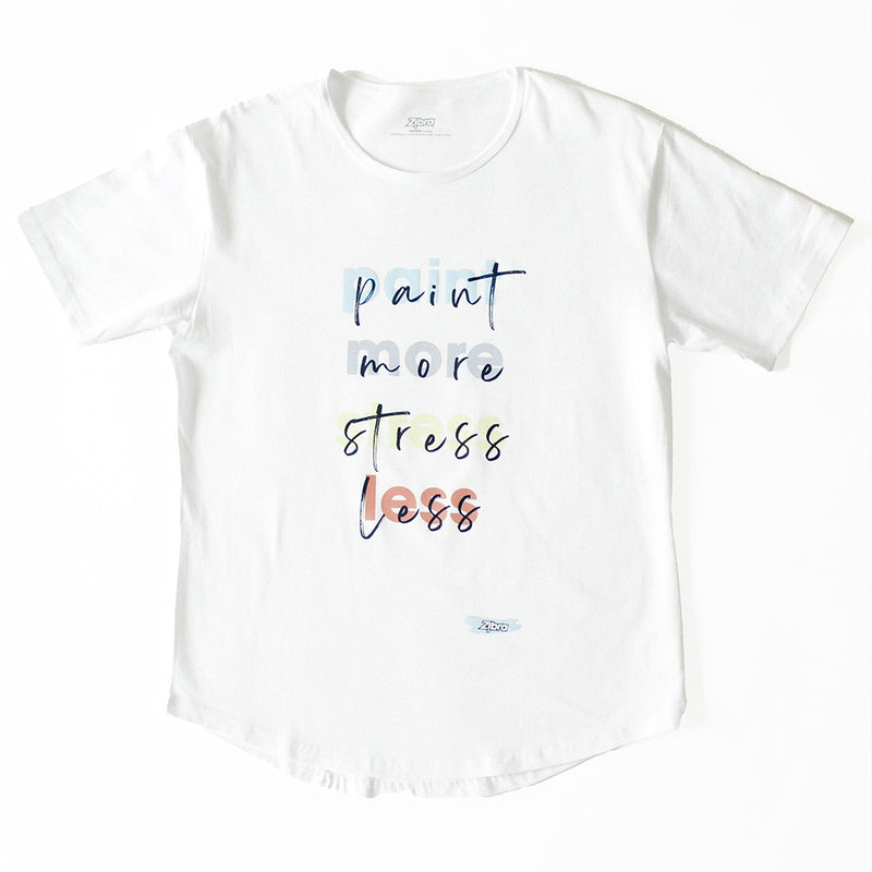 Paint More, Stress Less - White Tee