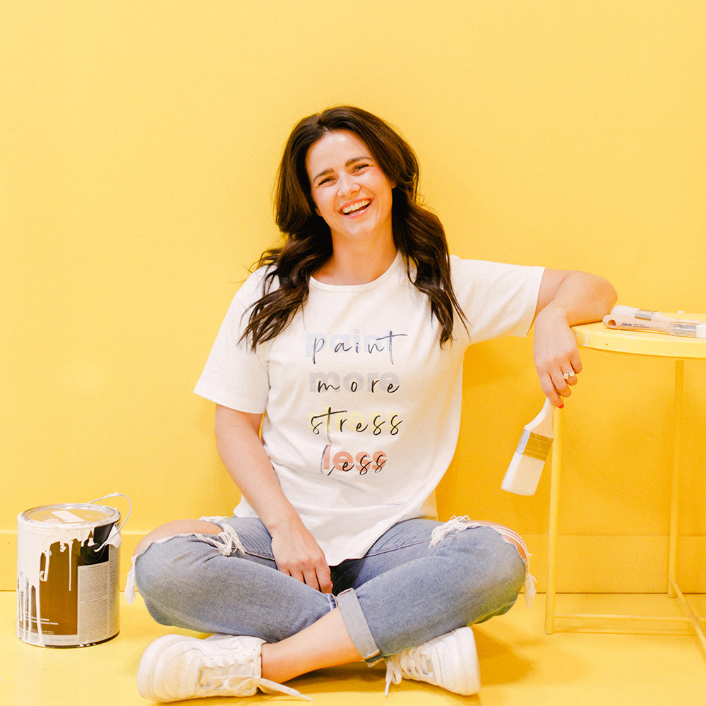 Paint More, Stress Less - White Tee